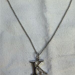 Juicy Couture Silver 'K' Pendant Necklace